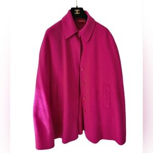 Anne Klein Fuchsia Wool Cape Coat M/L